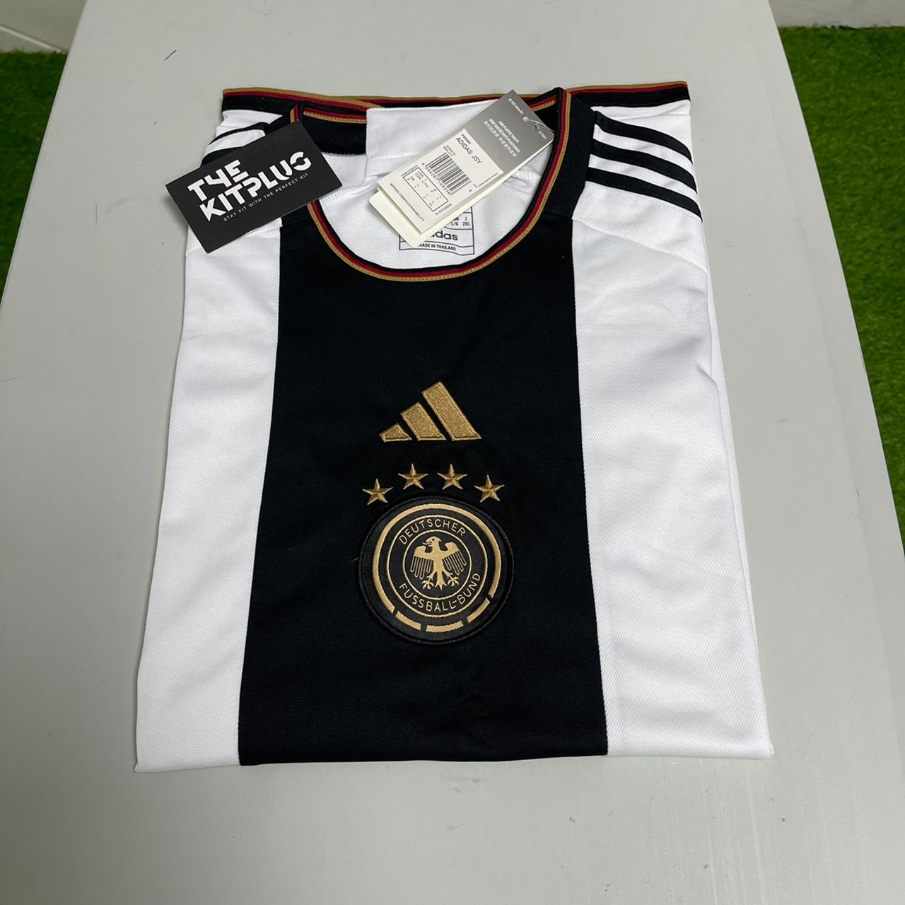 2022 Germany Adidas Home Shirt - White/Black/Gold