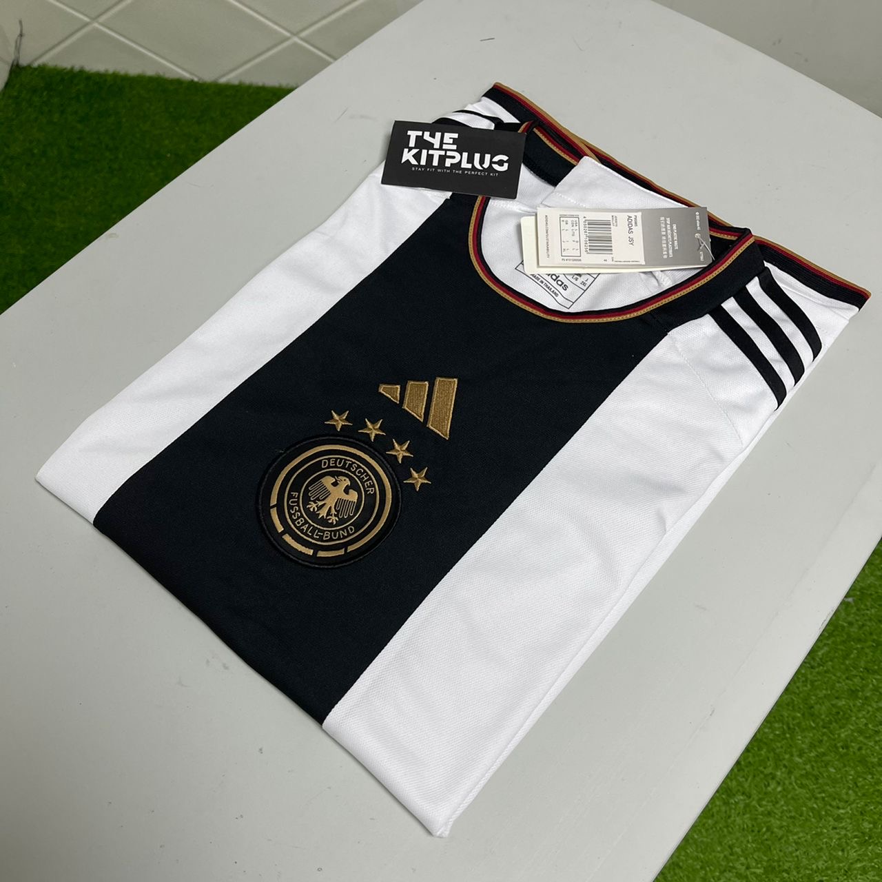2022 Germany Adidas Home Shirt - White/Black/Gold