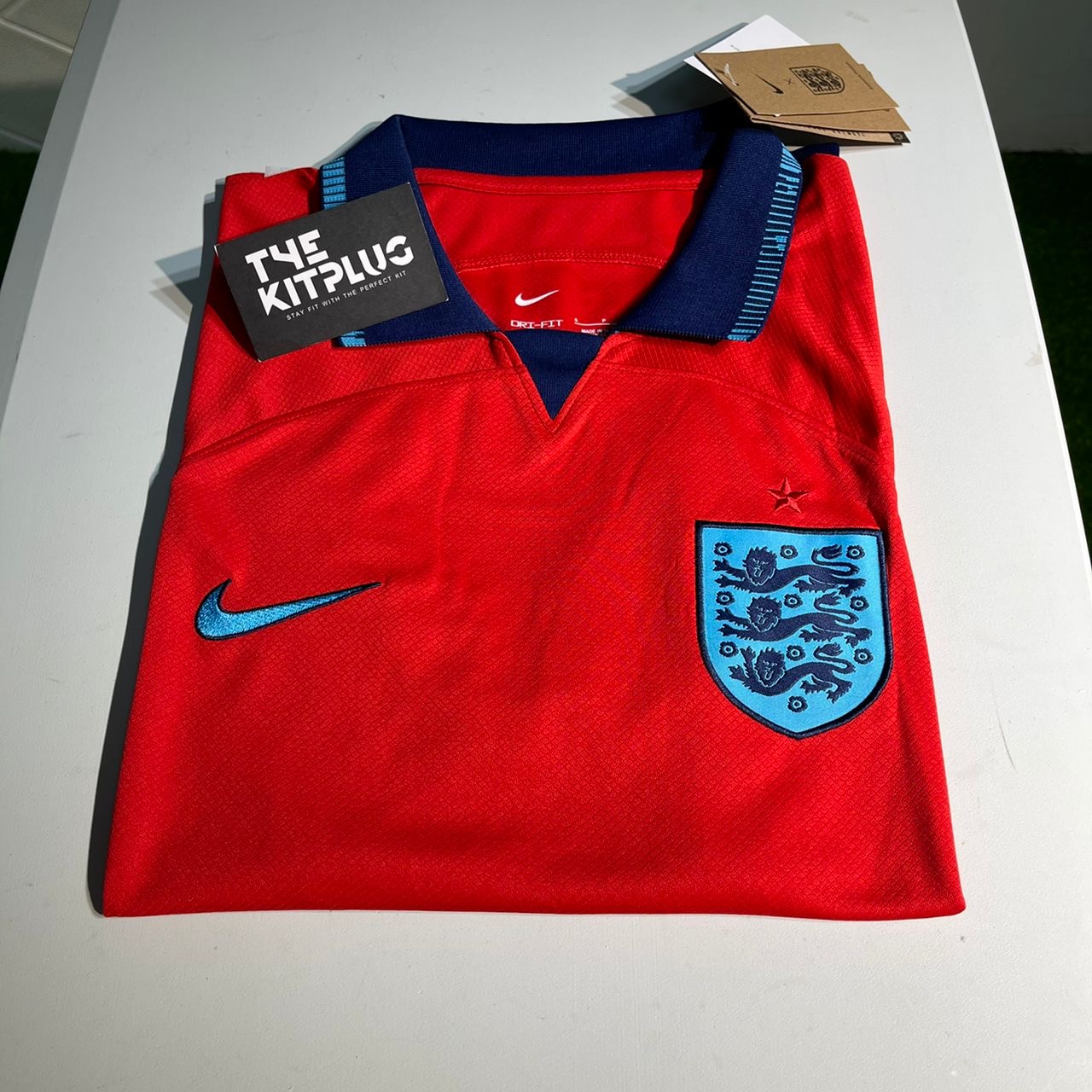 2022/23 England Away Shirt - Challenge Red/Blue Void/Blue Fury