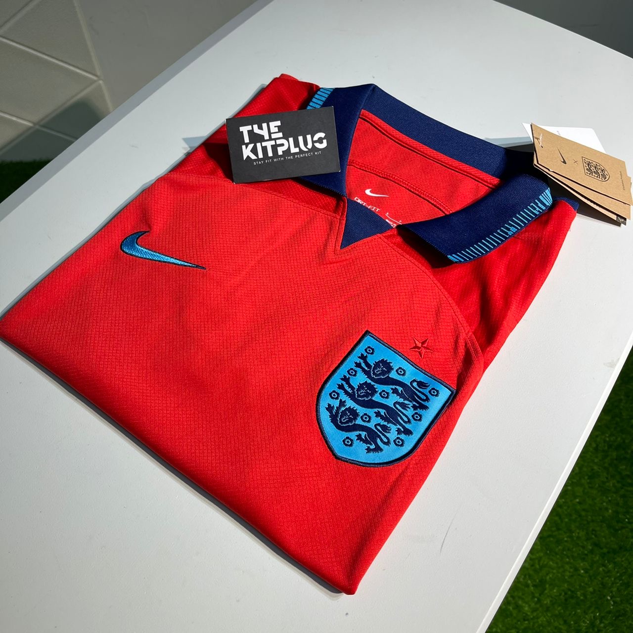 2022/23 England Away Shirt - Challenge Red/Blue Void/Blue Fury