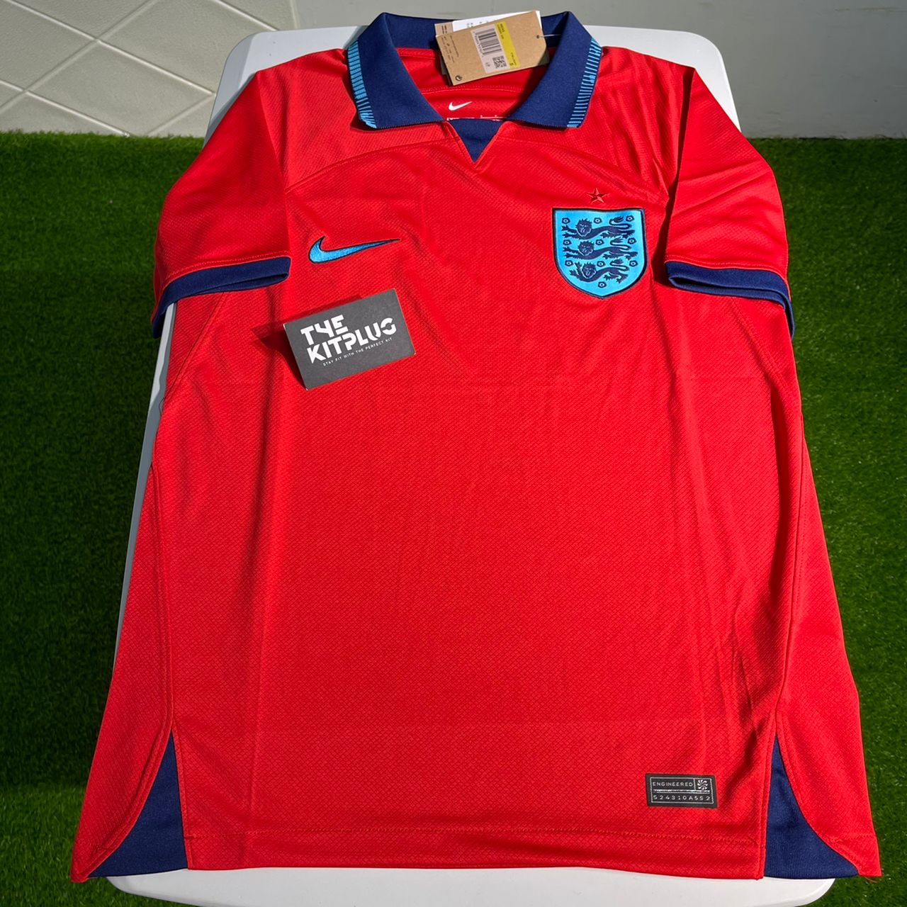 2022/23 England Away Shirt - Challenge Red/Blue Void/Blue Fury