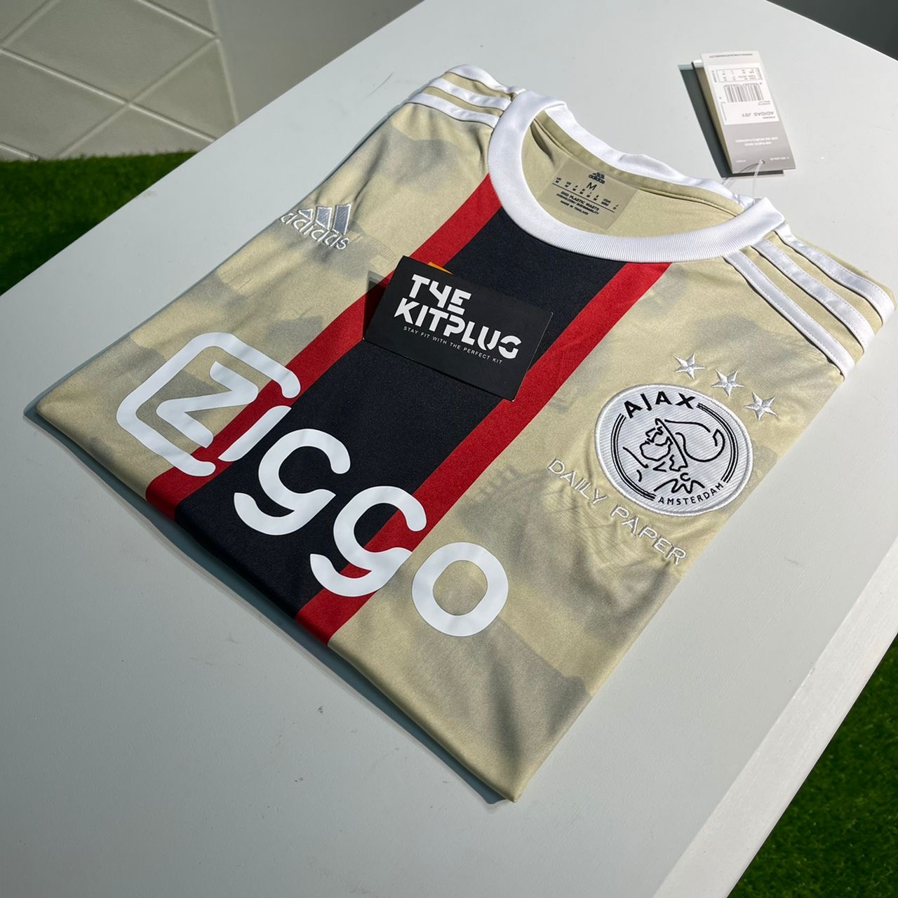 2022/23 Ajax Third Shirt – Adidas x Daily Paper – Gold, Black & Red