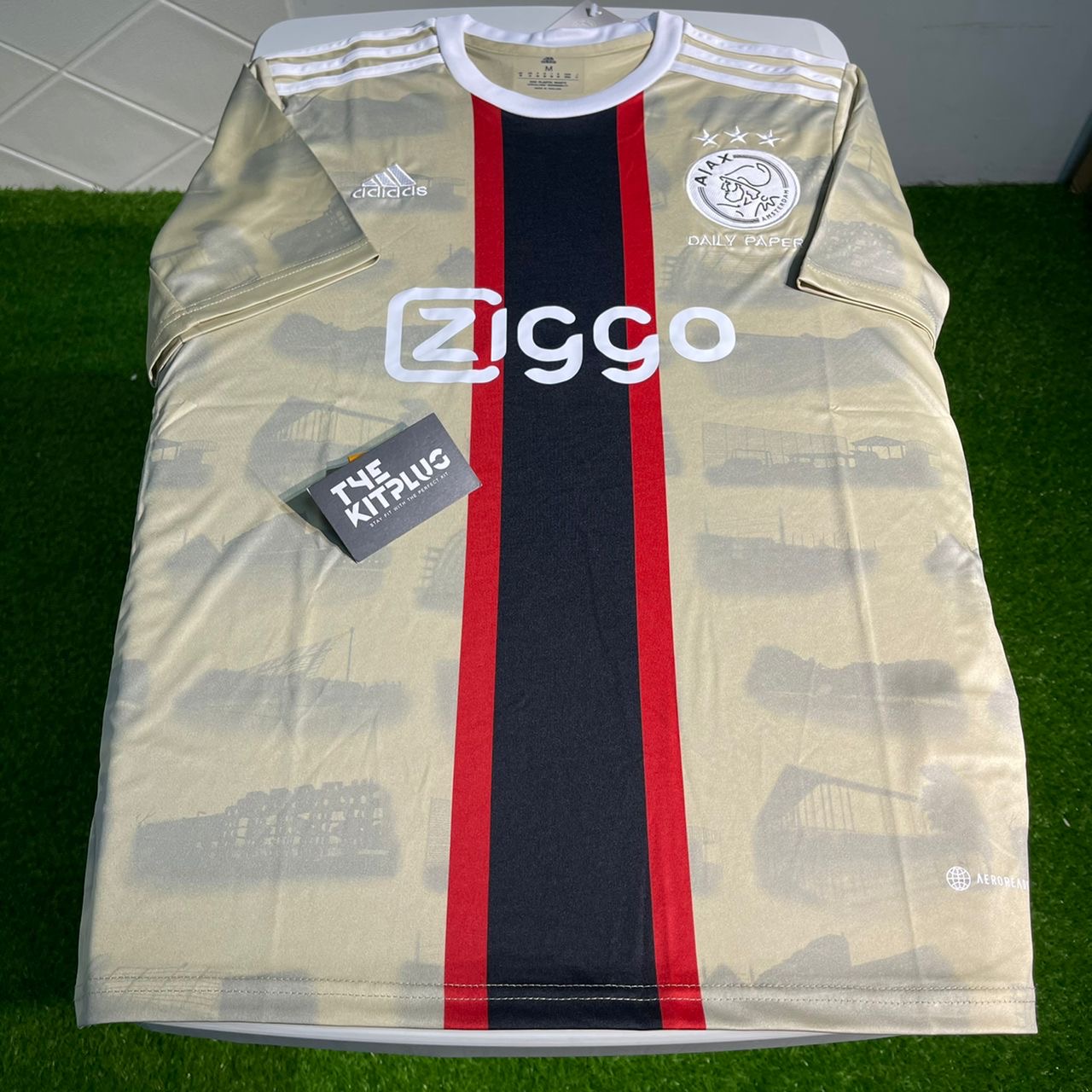 2022/23 Ajax Third Shirt – Adidas x Daily Paper – Gold, Black & Red