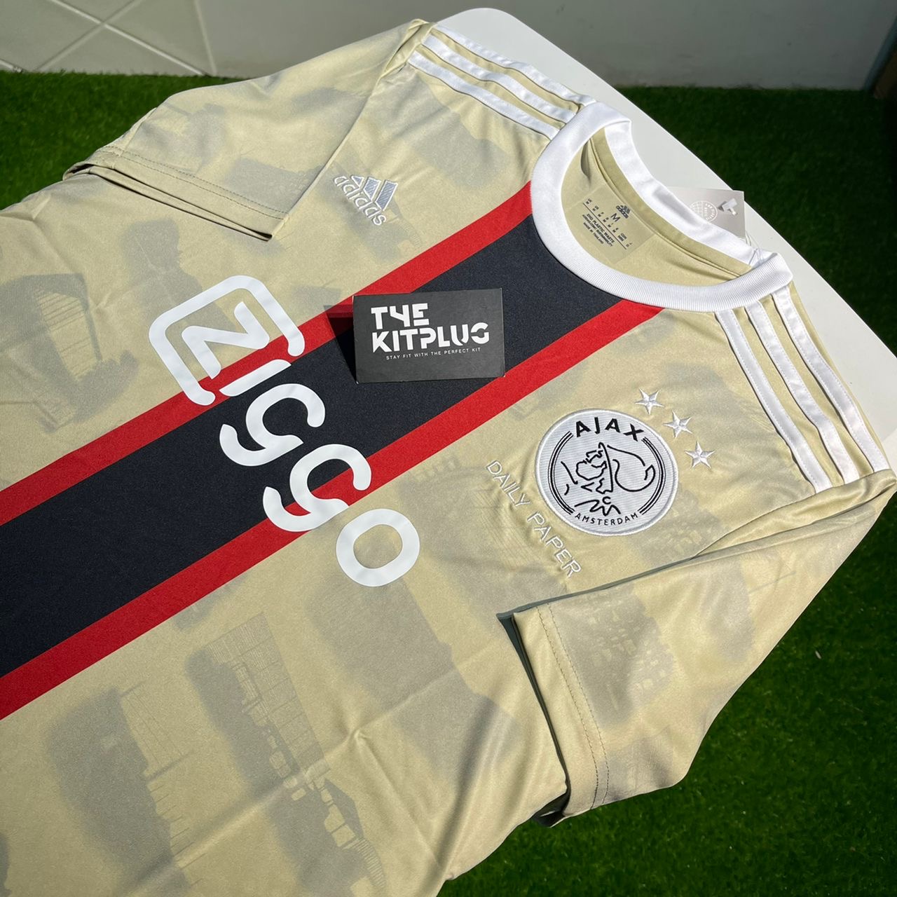 2022/23 Ajax Third Shirt – Adidas x Daily Paper – Gold, Black & Red