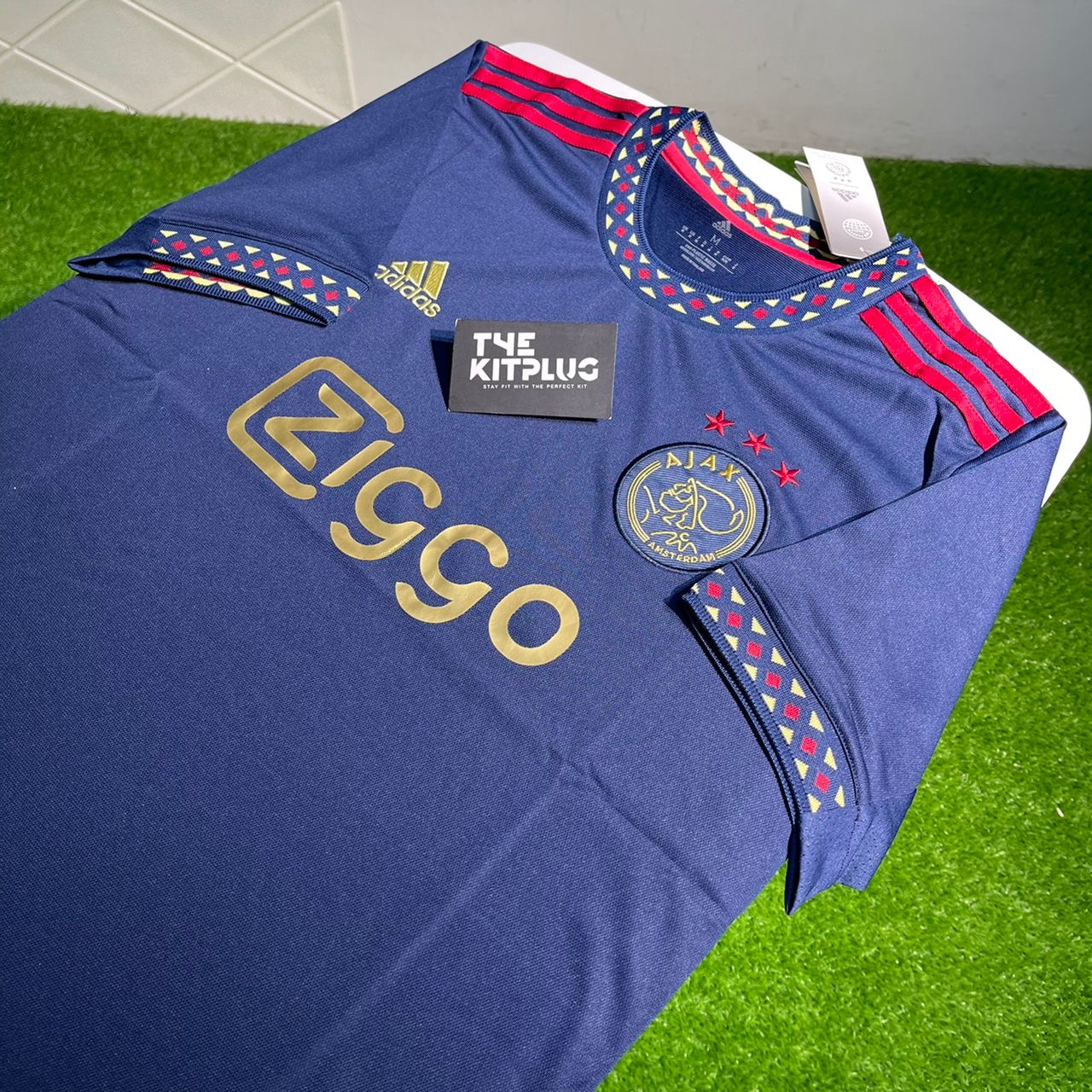 2022/23 Ajax Adidas Away Shirt - Navy Blue/Victory Red