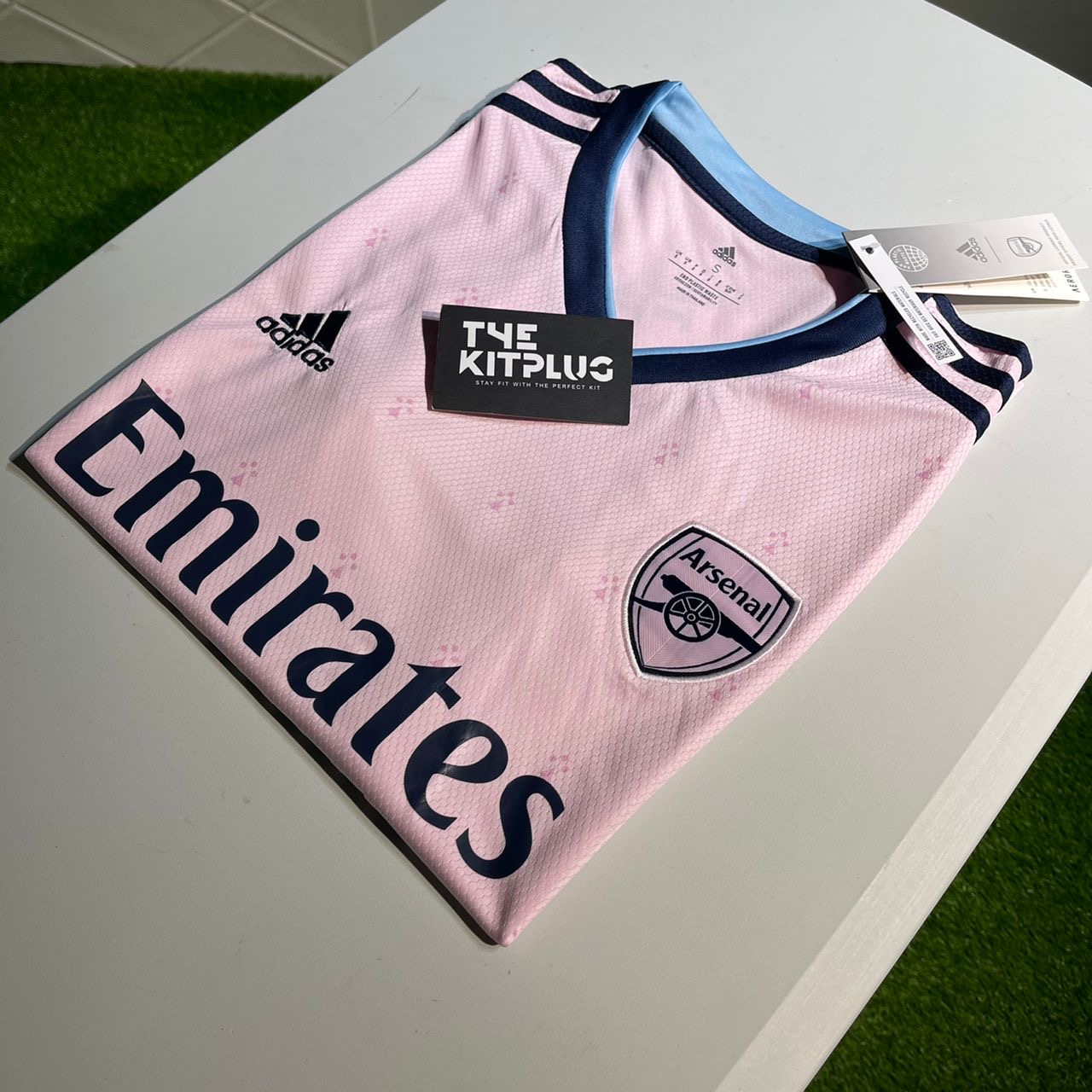 2022/23 Arsenal Adidas Third Shirt - Clear Pink/Navy