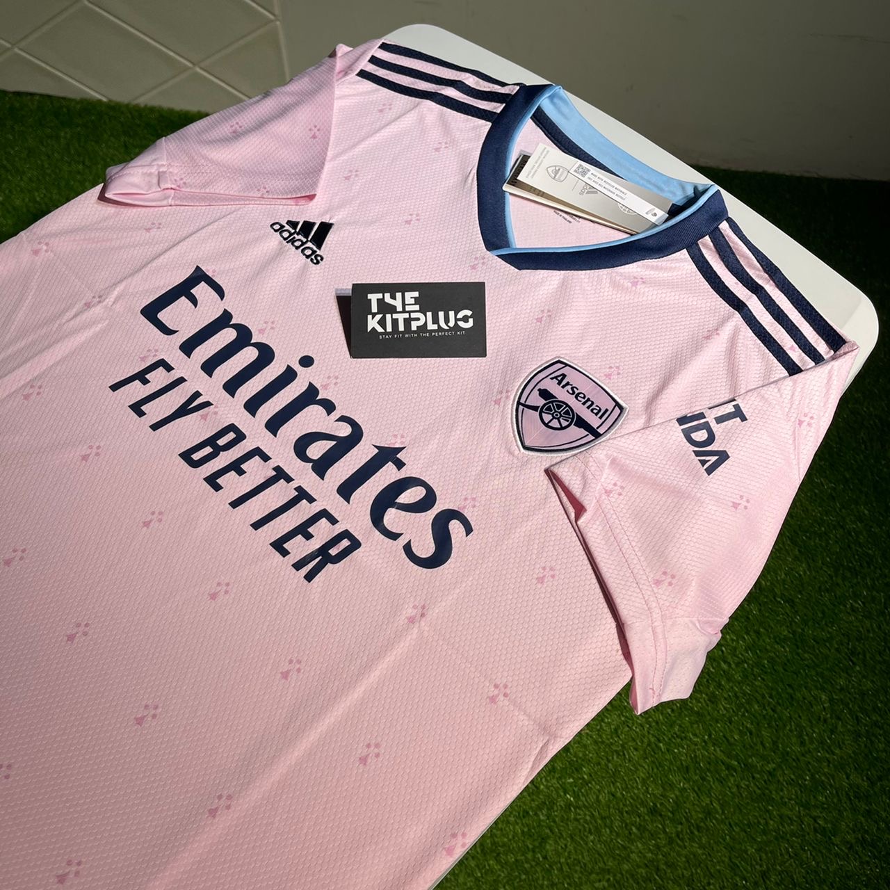 2022/23 Arsenal Adidas Third Shirt - Clear Pink/Navy