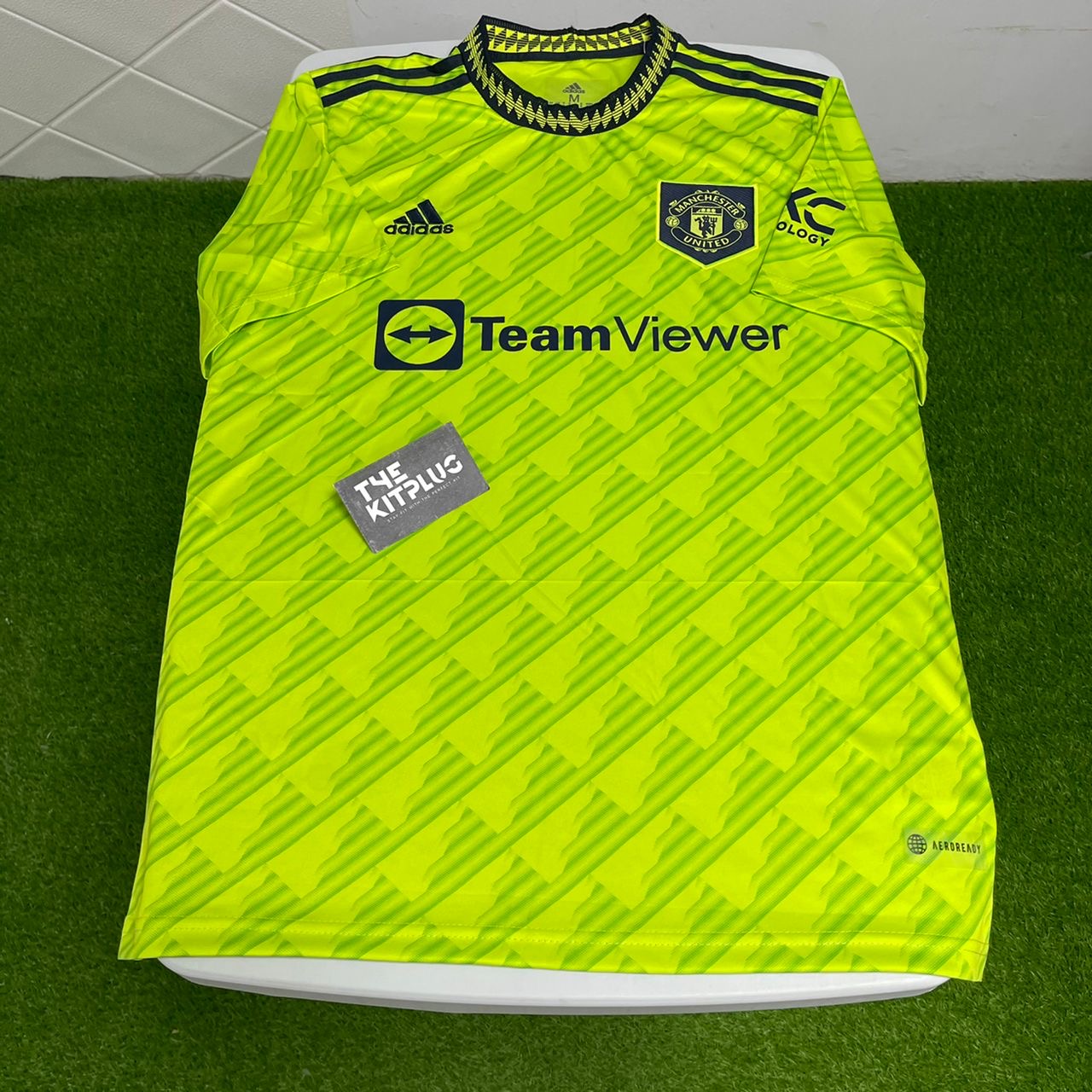2022/23 Man United Adidas Third Shirt - Semi Solar Slime/Black 