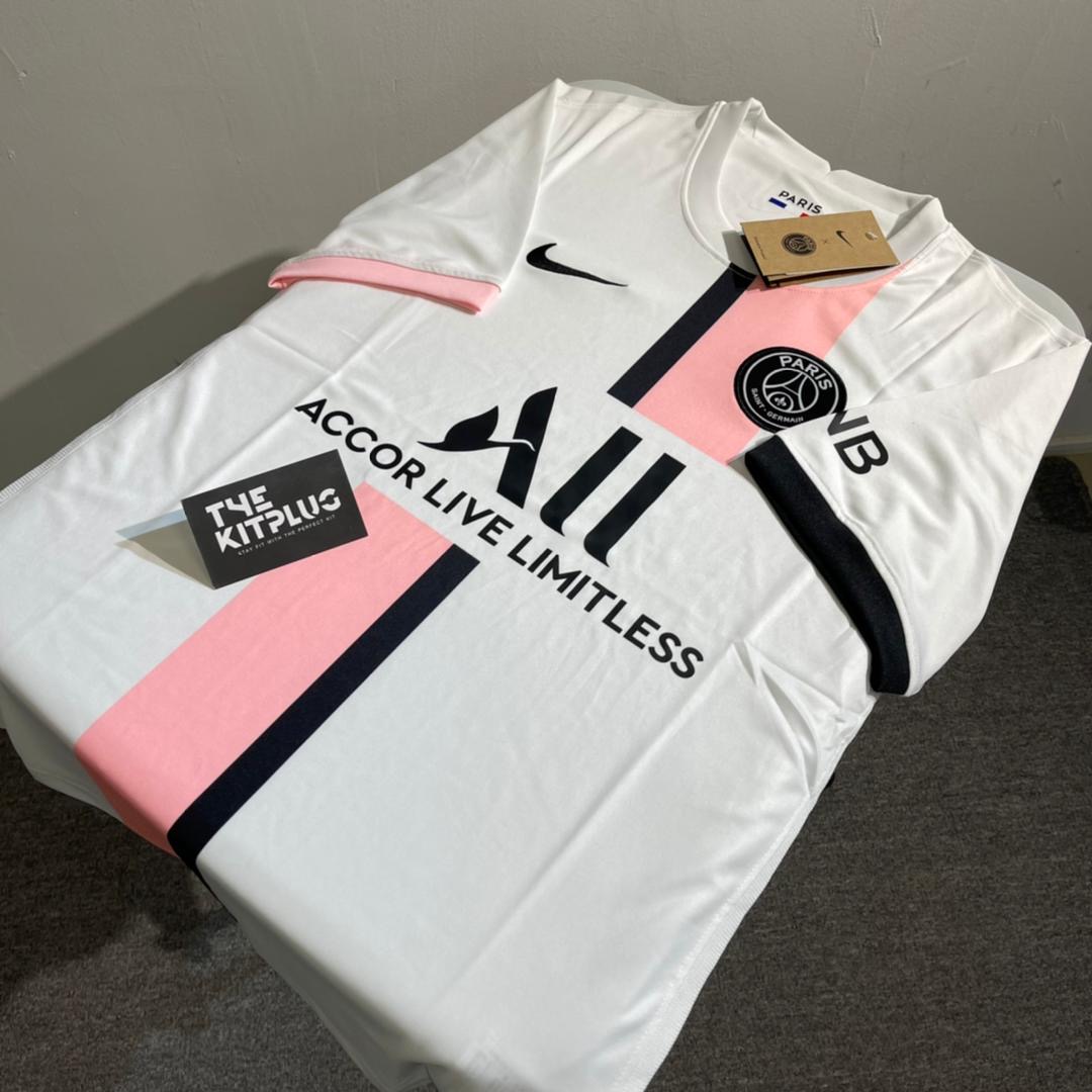 Nike PSG 2021/22 Away Shirt - White/Pink/Black