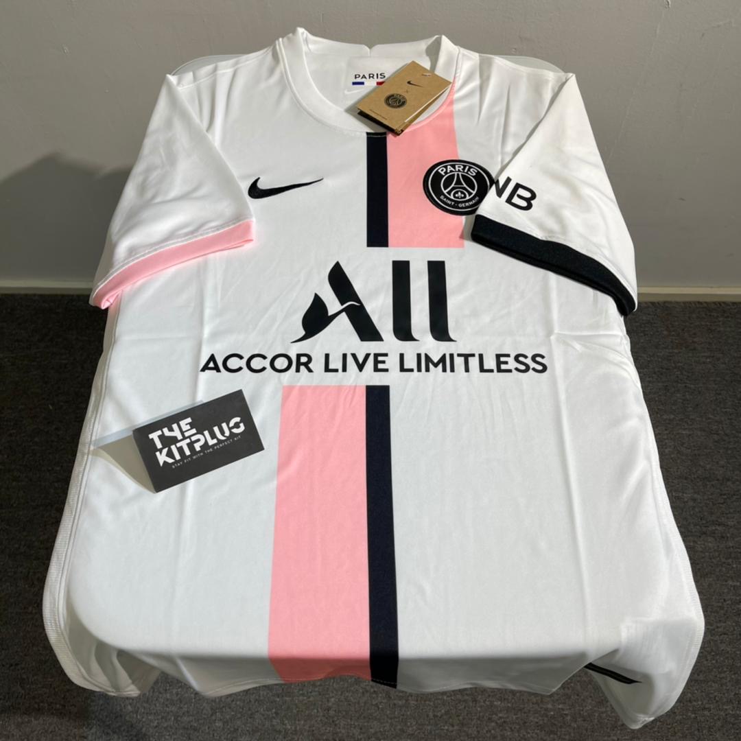 Nike PSG 2021/22 Away Shirt - White/Pink/Black