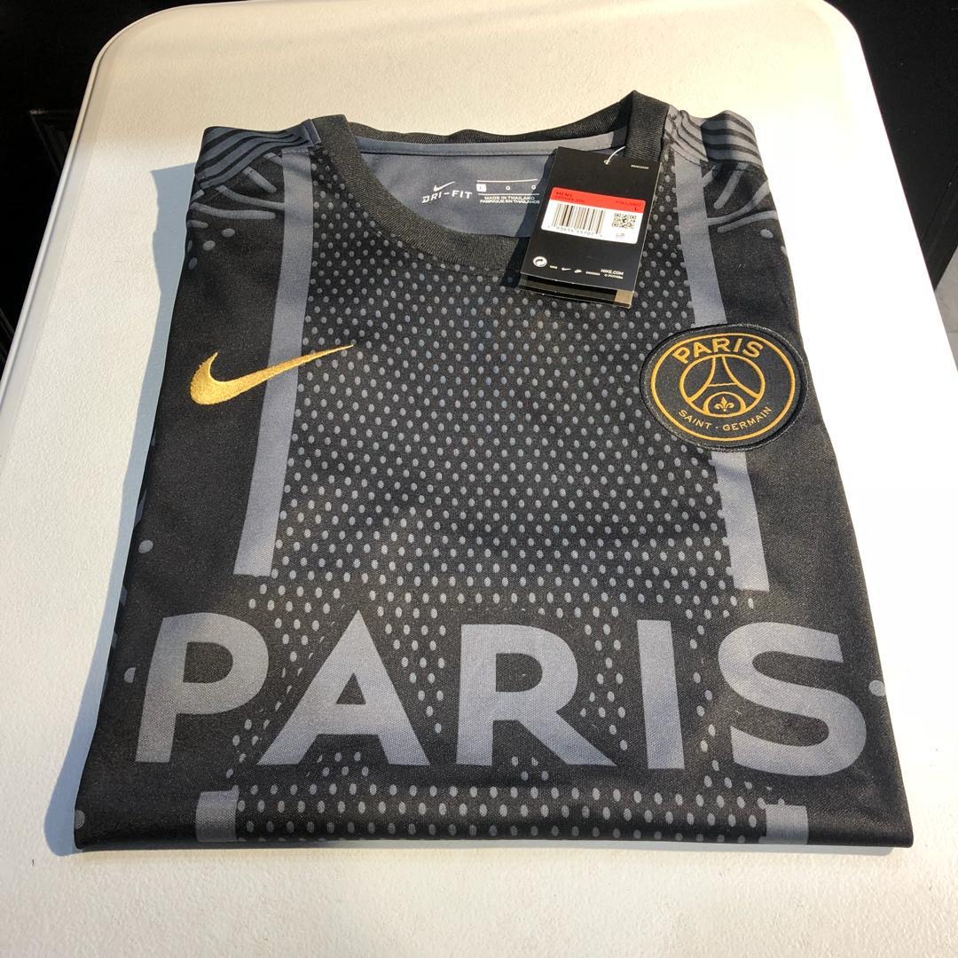 PSG 2020-21 Training Shirt - Black/Grey/Gold