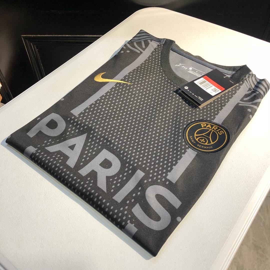 PSG 2020-21 Training Shirt - Black/Grey/Gold
