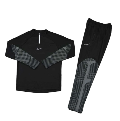 Nike Quarter Zip Tracksuit - Black/Grey