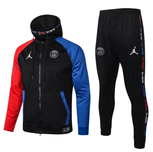 PSG Nike Dri-Fit Hooded Full Zip Tracksuit - Black/Red/Blue