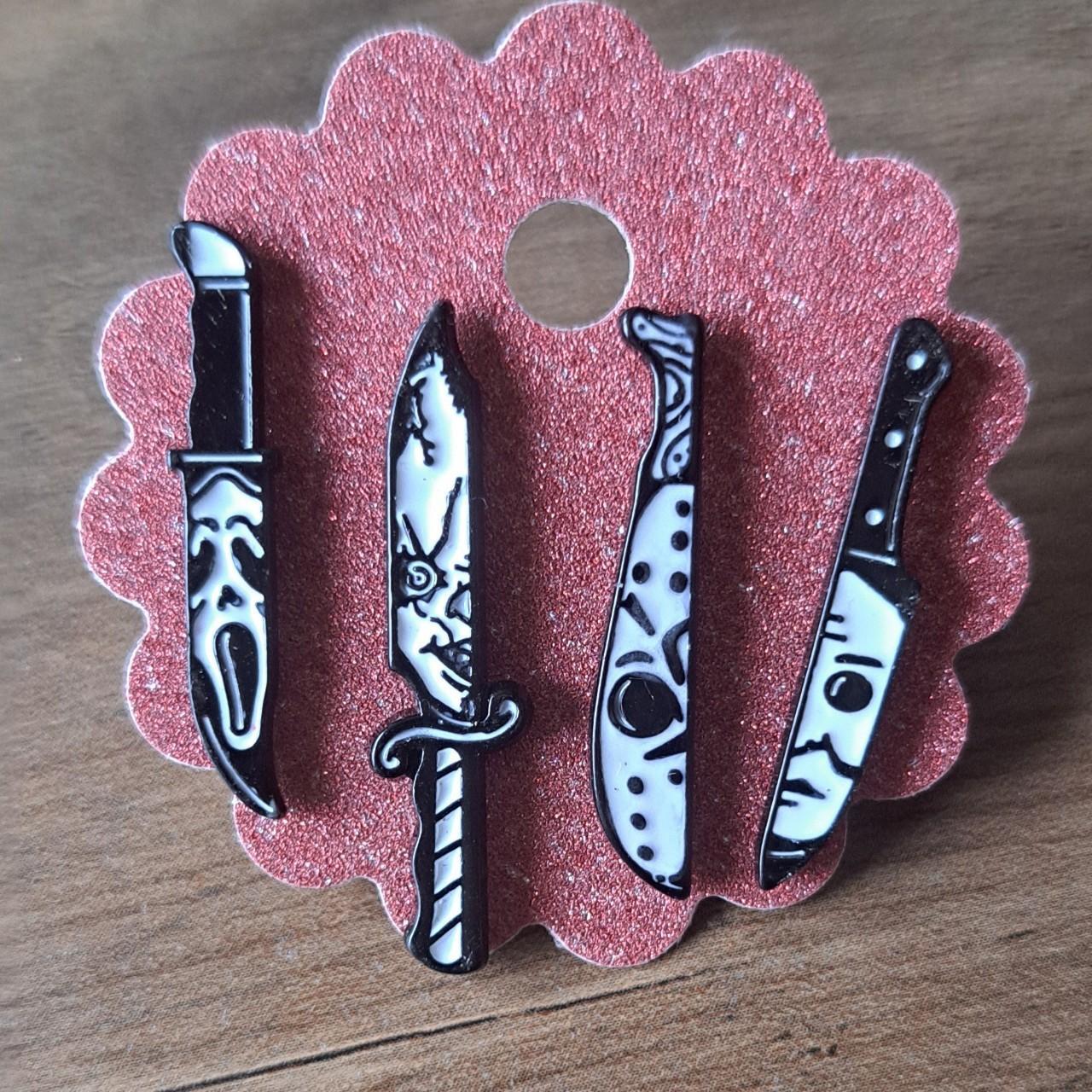 Horror-themed Knife Pins