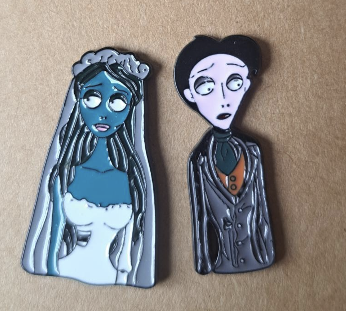 Bride and Groom Enamel Pins
