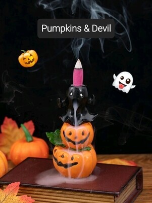 Pumpkins & Devil Incense Holder