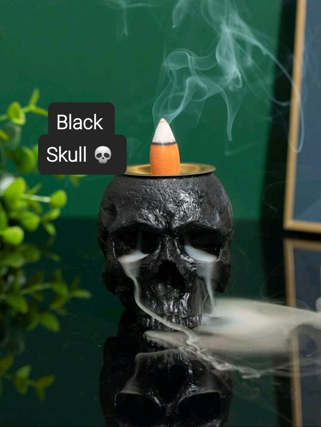 Black Skull Incense Holder