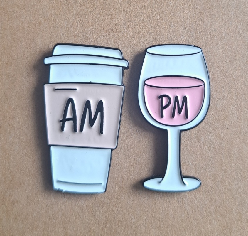 AM PM Enamel Pins