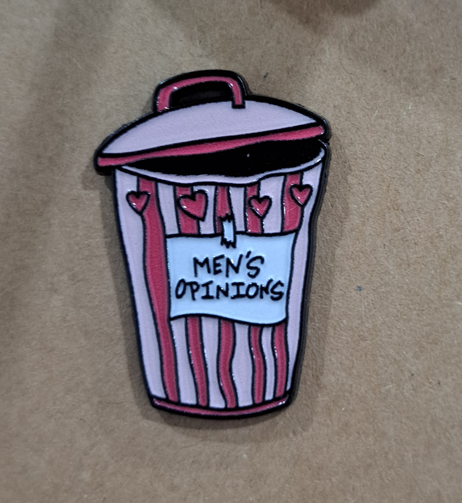 Men's Opinions Trash Can Pin