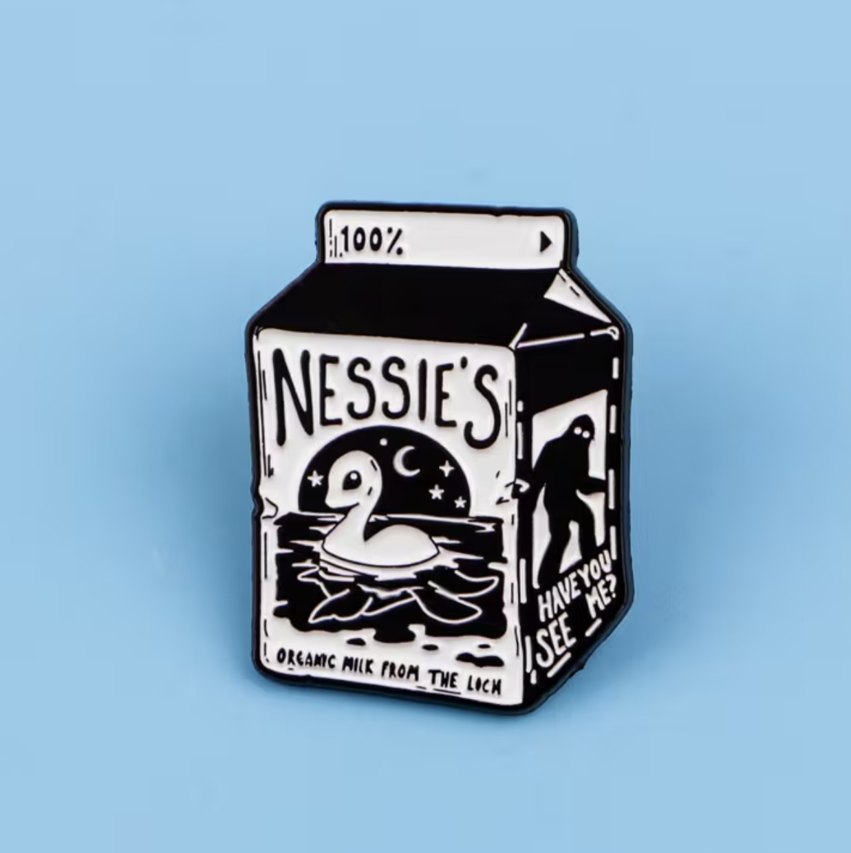 Nessie's Milk Carton Pin
