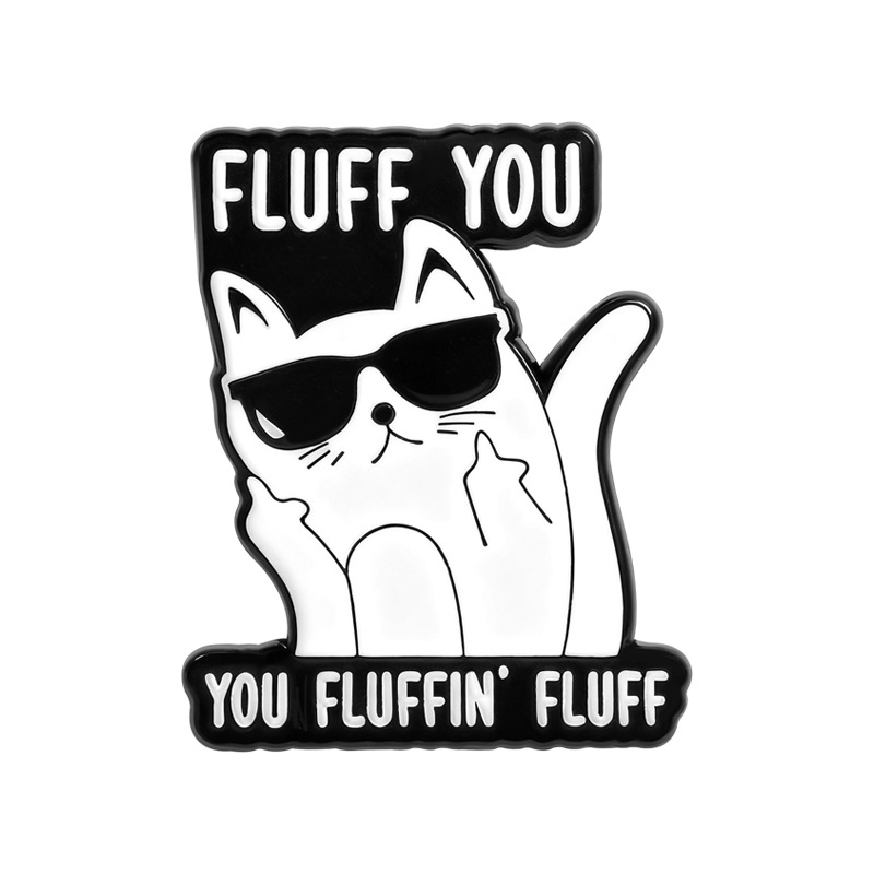Fluffy Cat Humor Pin