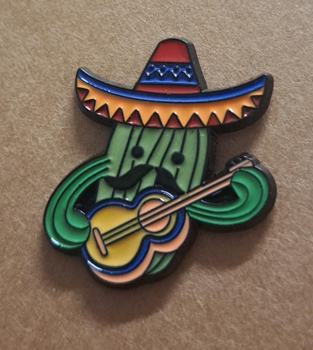 Cactus Guitarist Pin