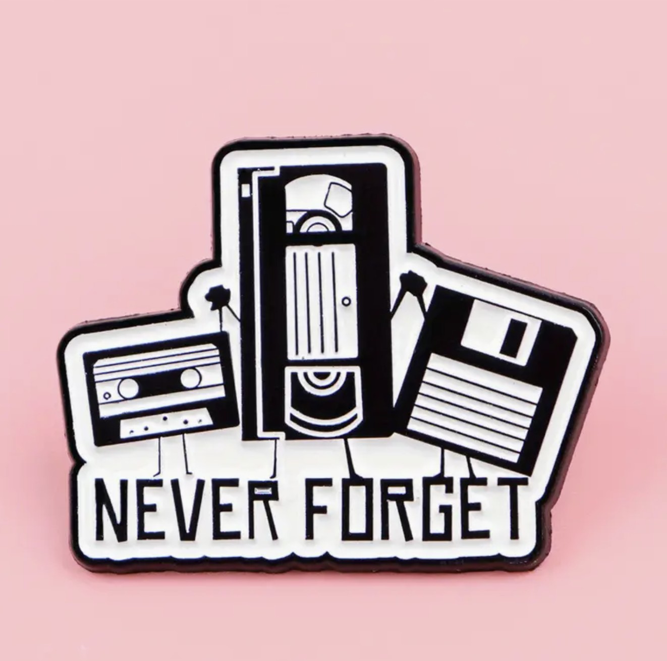 Never Forget Retro Pin