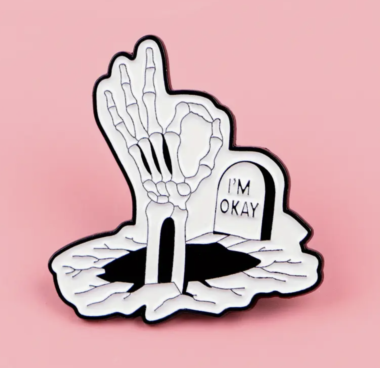 Skeleton I'm Okay Pin