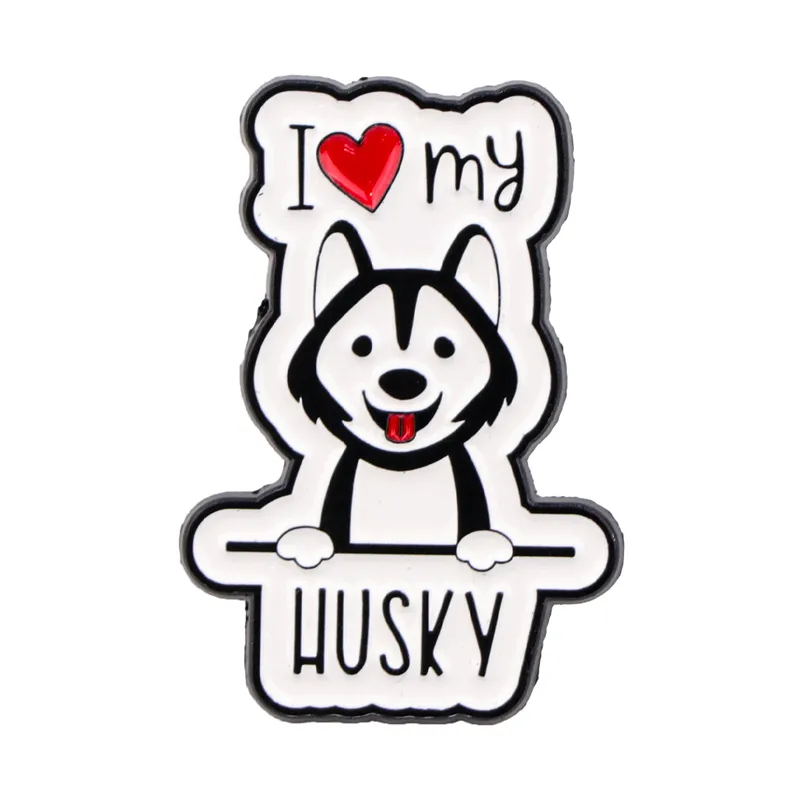 I Love My Husky Pin