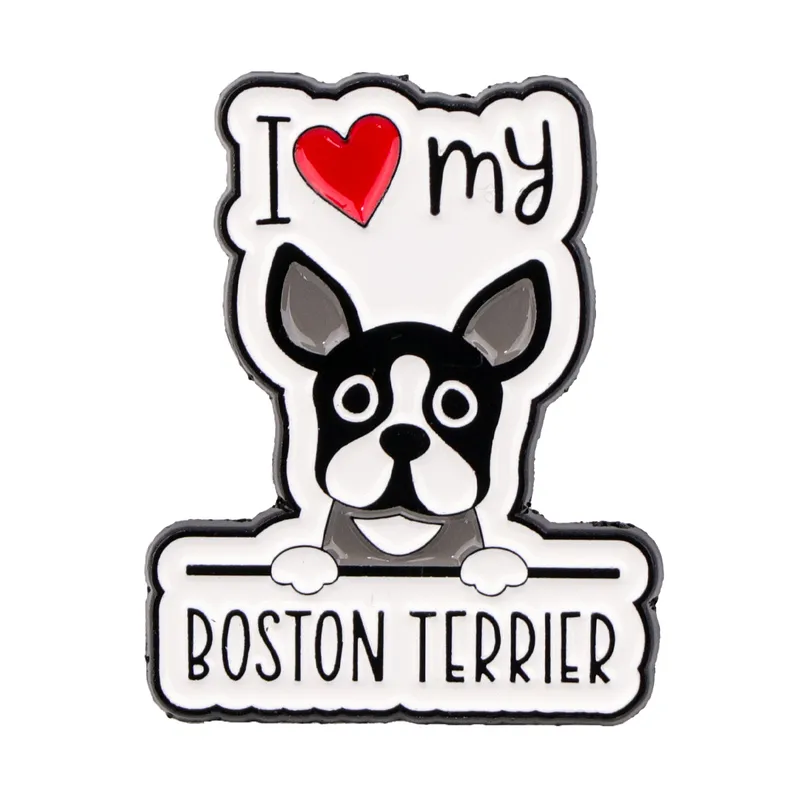 I Love My Boston Terrier Pin