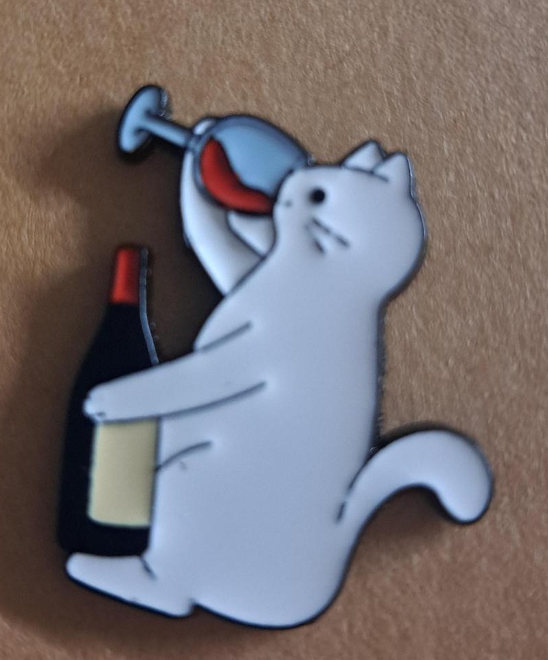 Cat Wine Pin