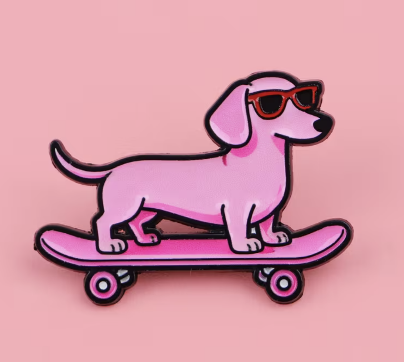 Dachshund Skateboard Pin