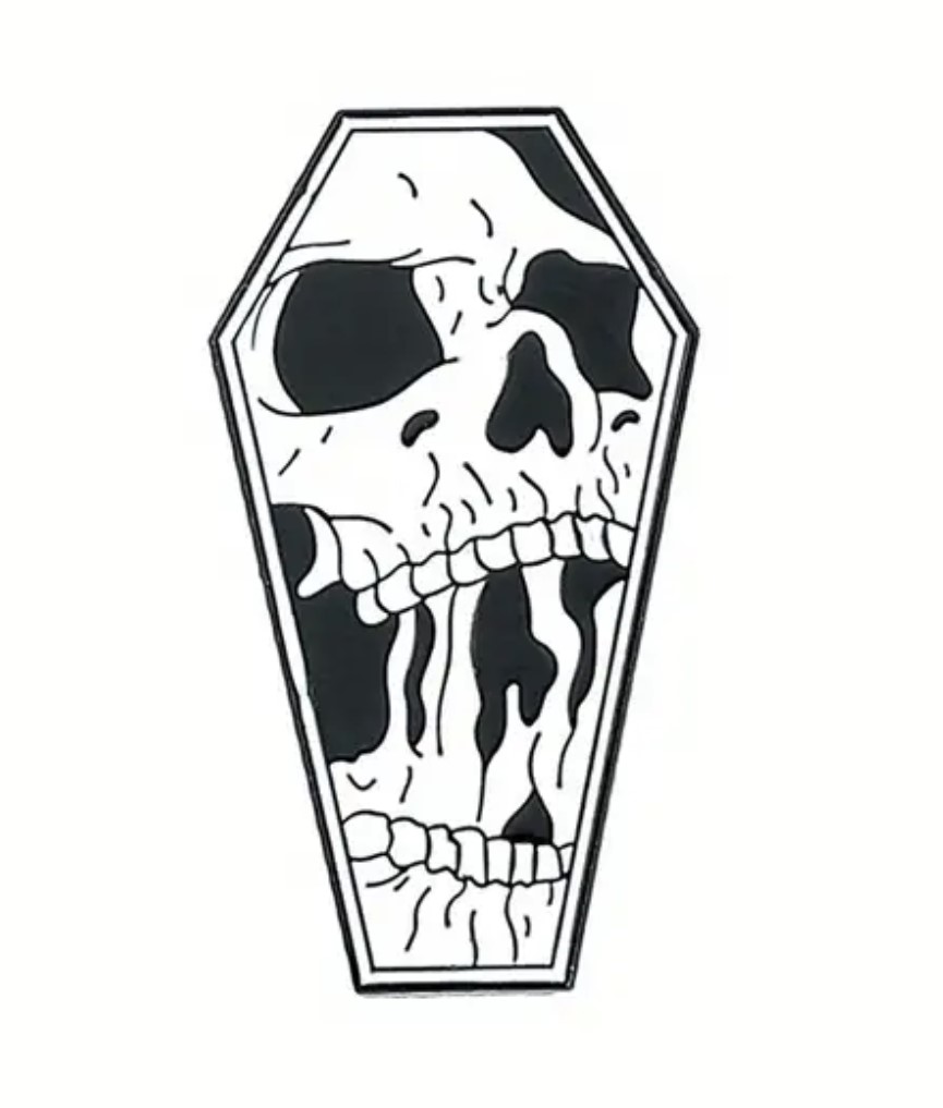 Skull Coffin Pin