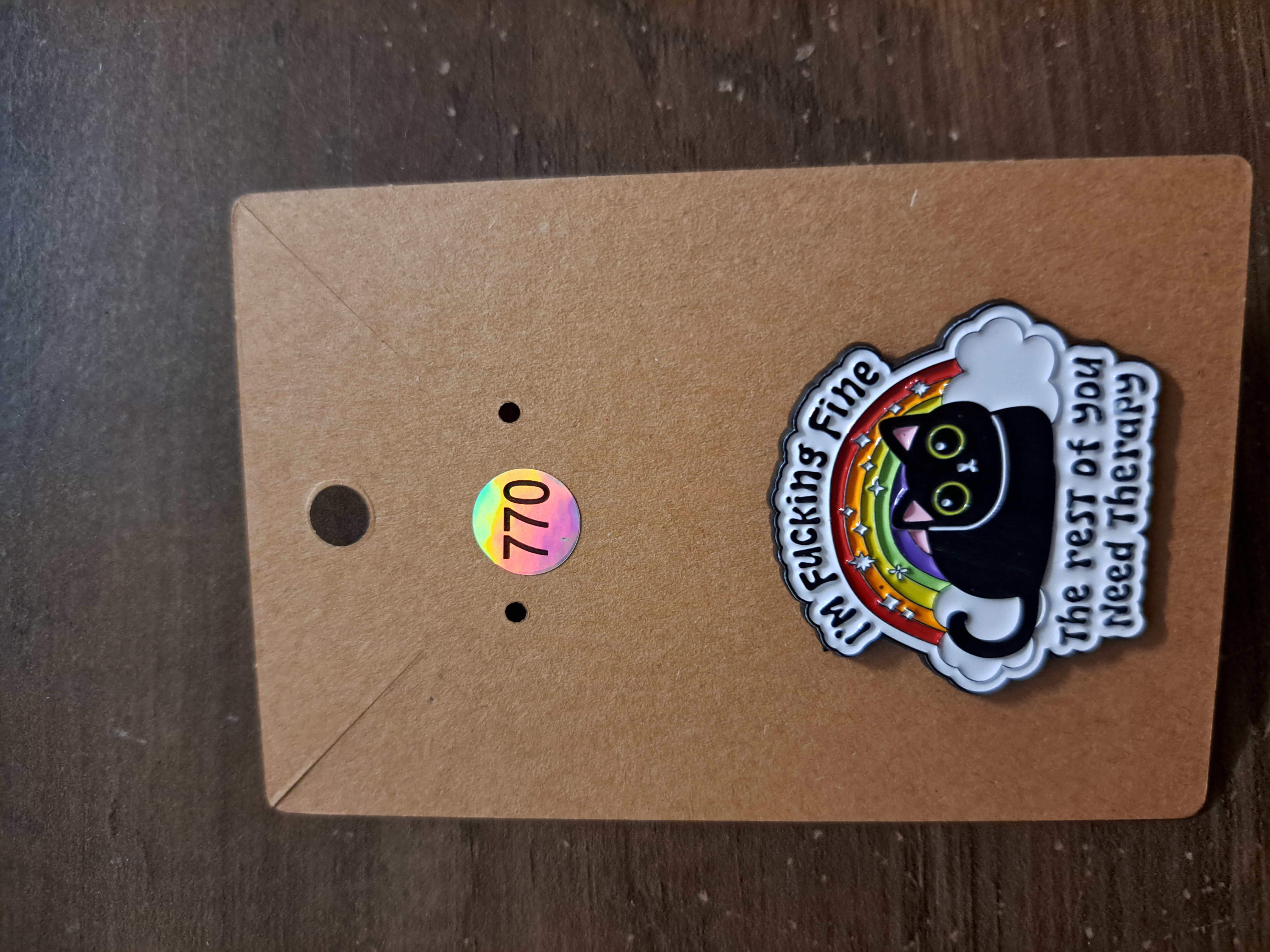 I'm Fucking Fine Cat Pin