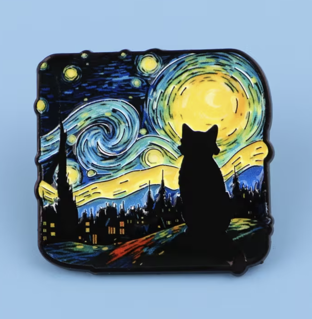 Starry Night Cat Pin