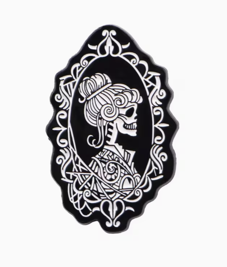 Gothic Skeleton Cameo Pin