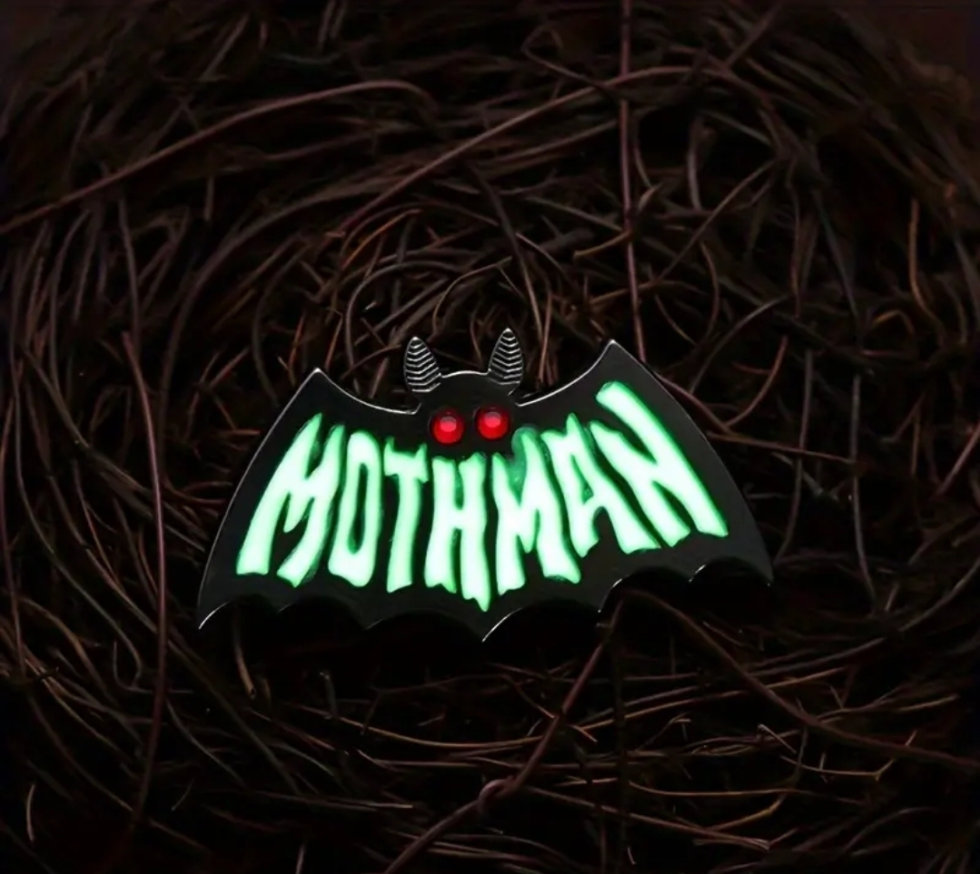 Mothman Glow In The Dark Pin