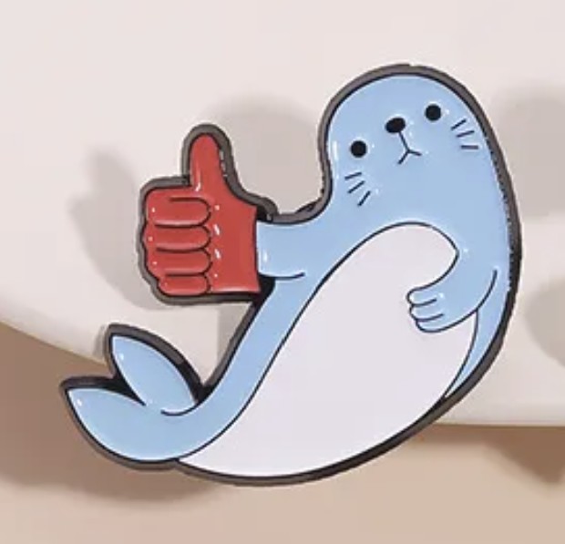 Thumbs Up Seal Pin