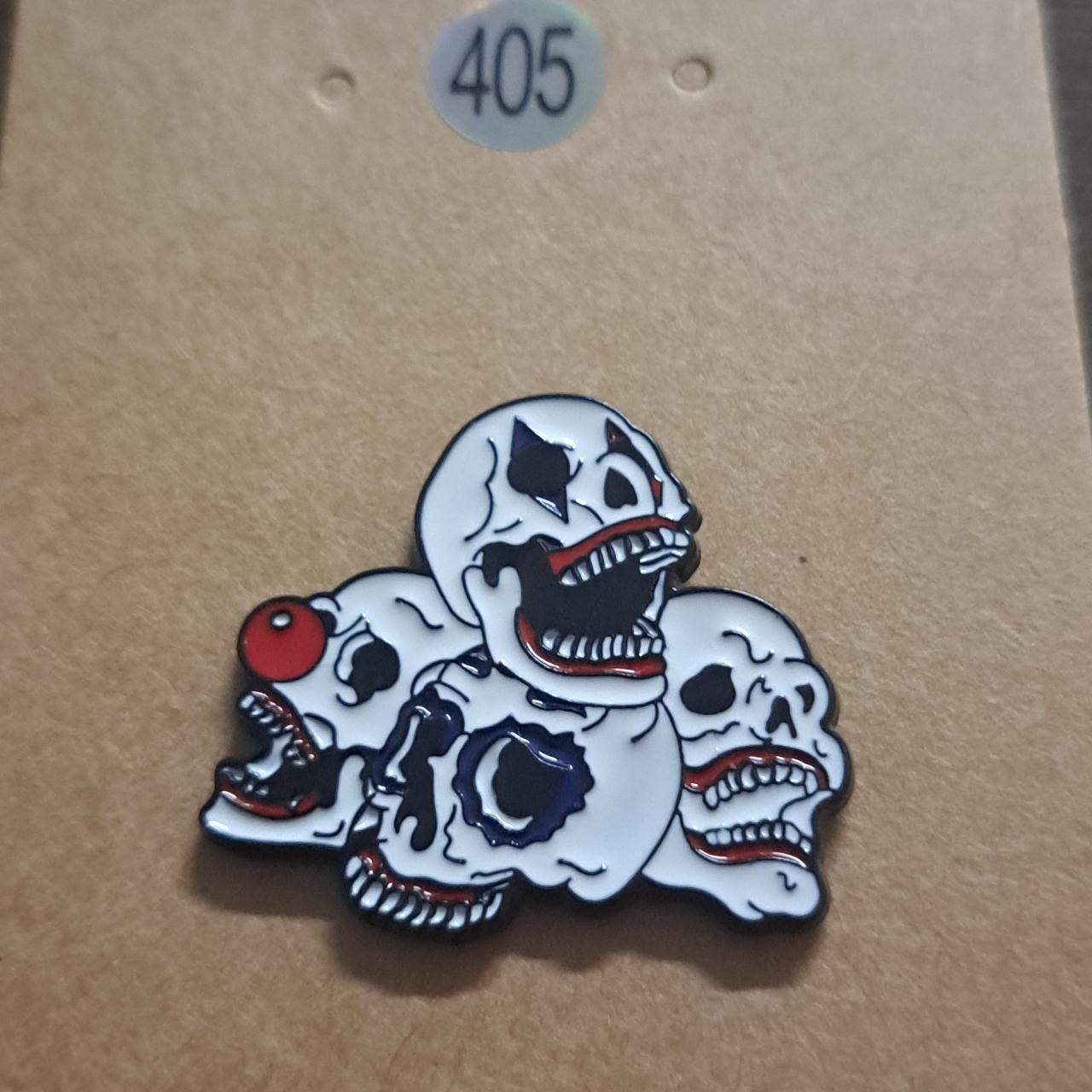 Pile of Clown Skulls Pin 