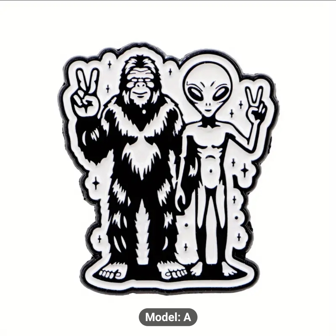 Bigfoot & Alien Pin