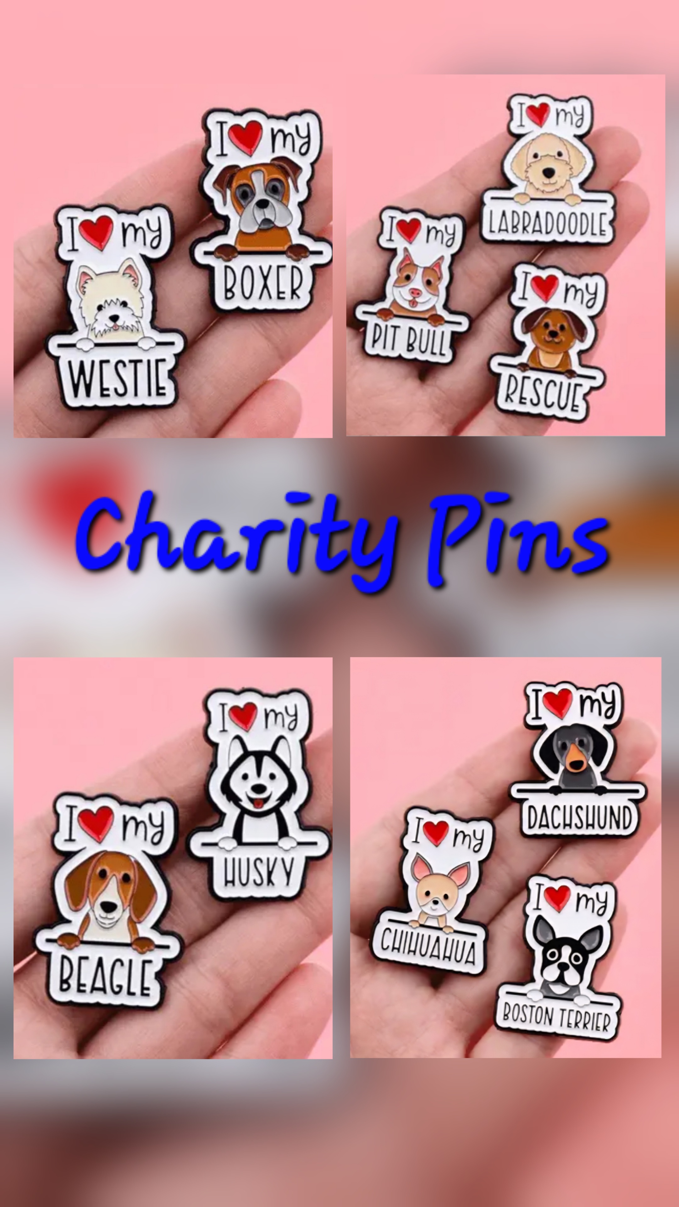 I Love My... Dog Pin Badges