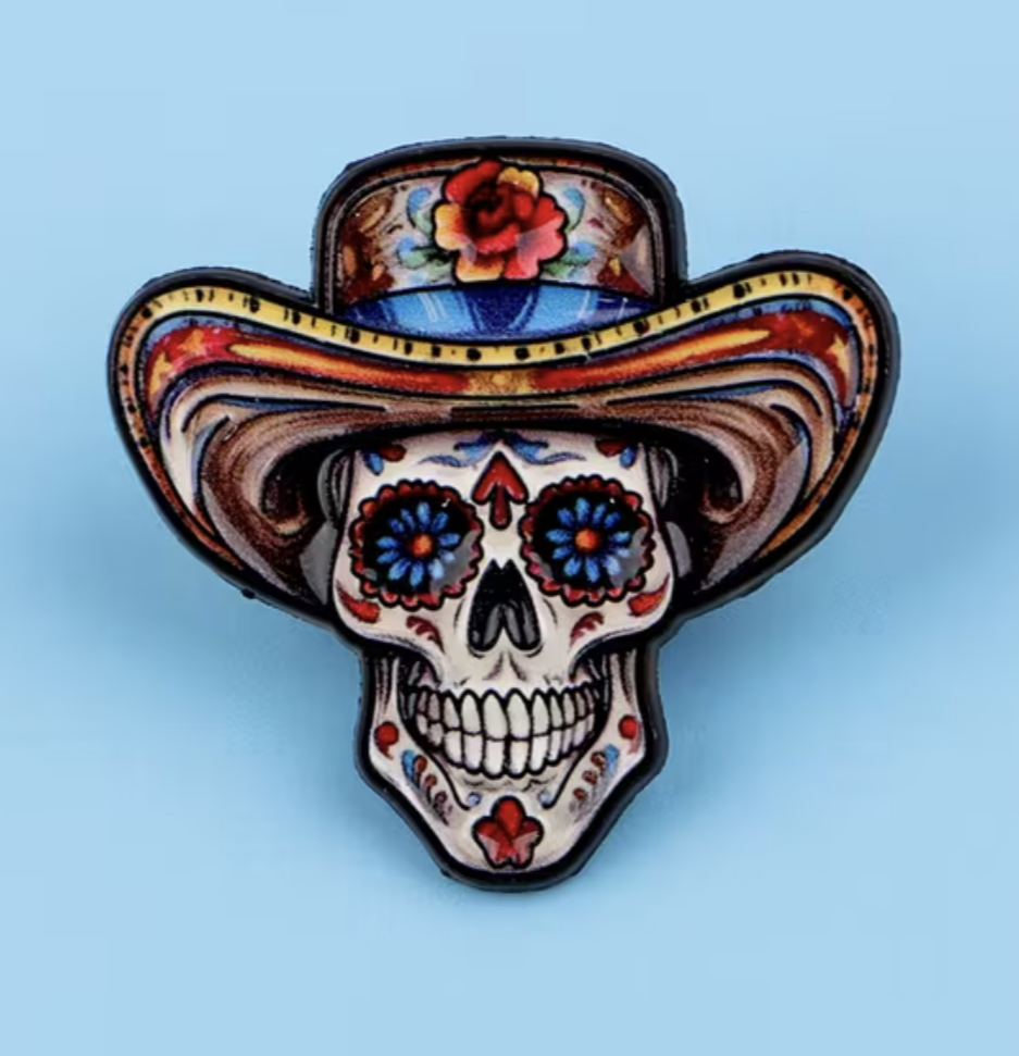 Sugar Skull Calavera Cowboy Pin