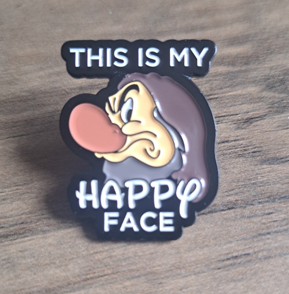 Grumpy 'Happy Face' Pin