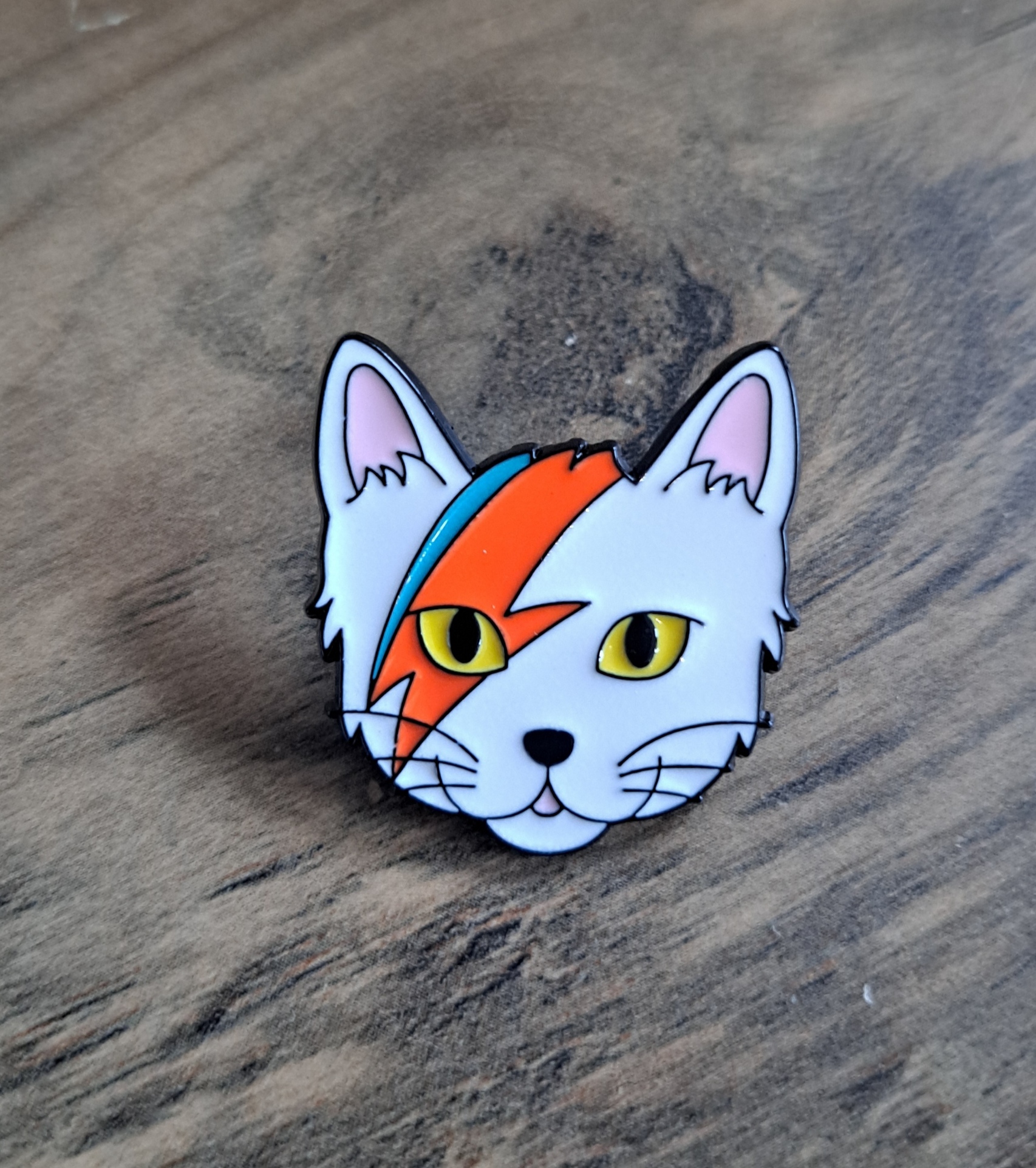 Ziggy Stardust Cat Pin