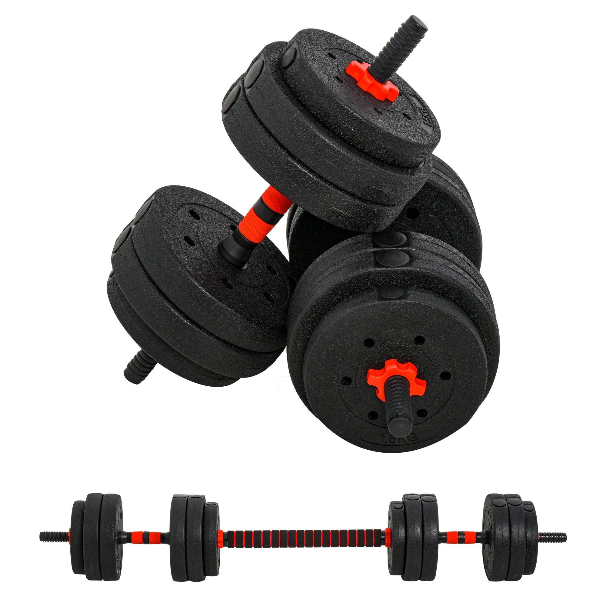 2 in 1 Hanteln Set 25 kg verstellbare Kurzhantel & Langhantel professionell Dumbbell Krafttraining und Gewichtheben für Zuhause Fitness