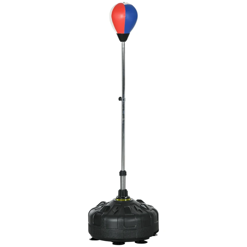 Punchingball, höhenverstellbar 147-165cm, befüllbarer Standfuss, Stahl, Schwarz+Rot+Weiss