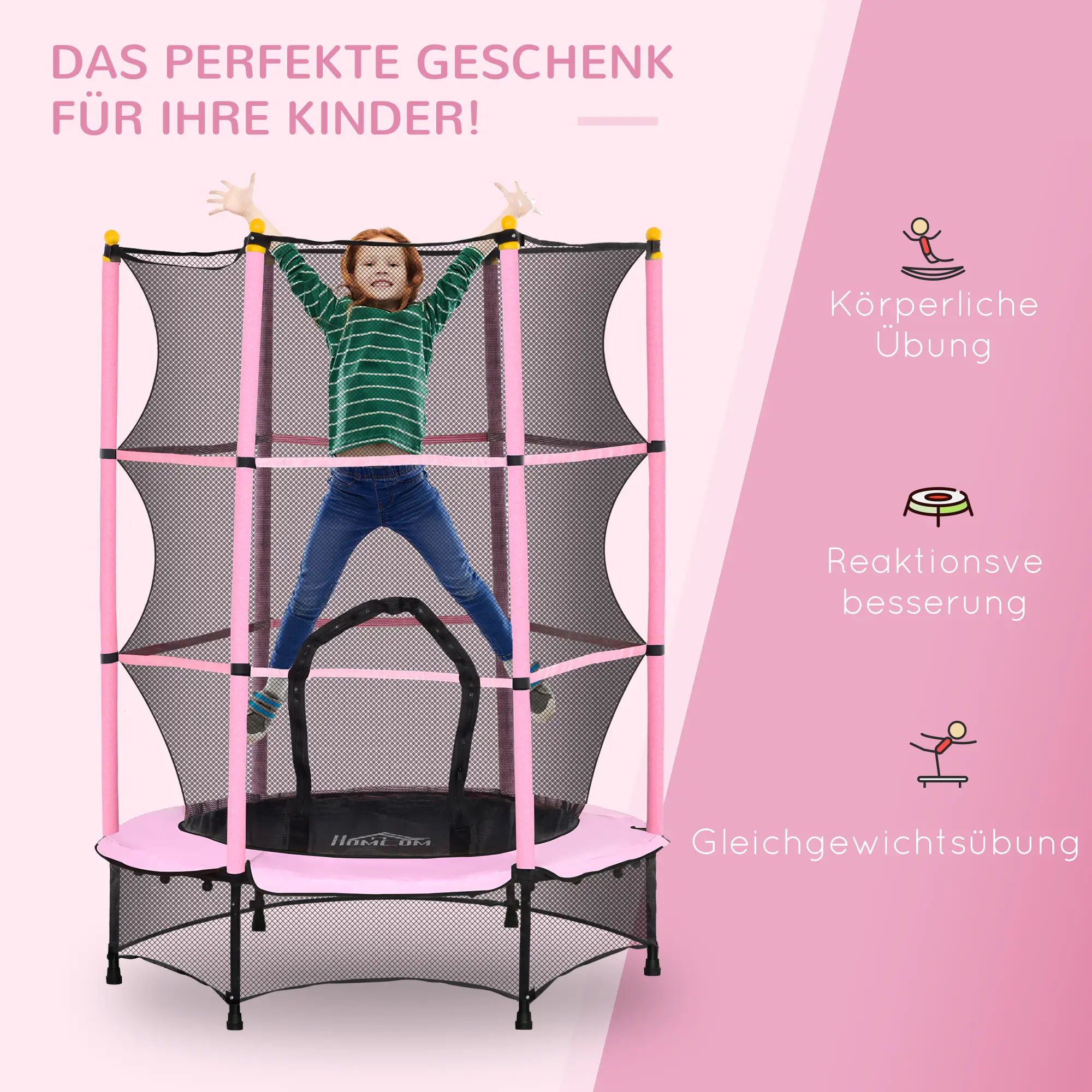 Trampolin für Kinder mit Sicherheitsnetz