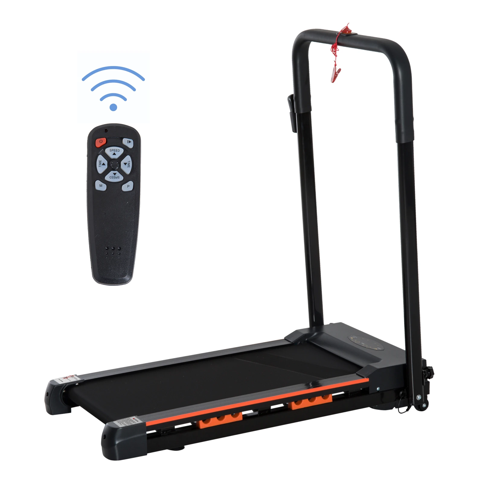 Elektrisches Laufband für Zuhause mit LCD Display, Faltbares Fitnessgerät, 1-6 Km/h, Stahl, Schwarz, 105 x 56 x 108,5 cm