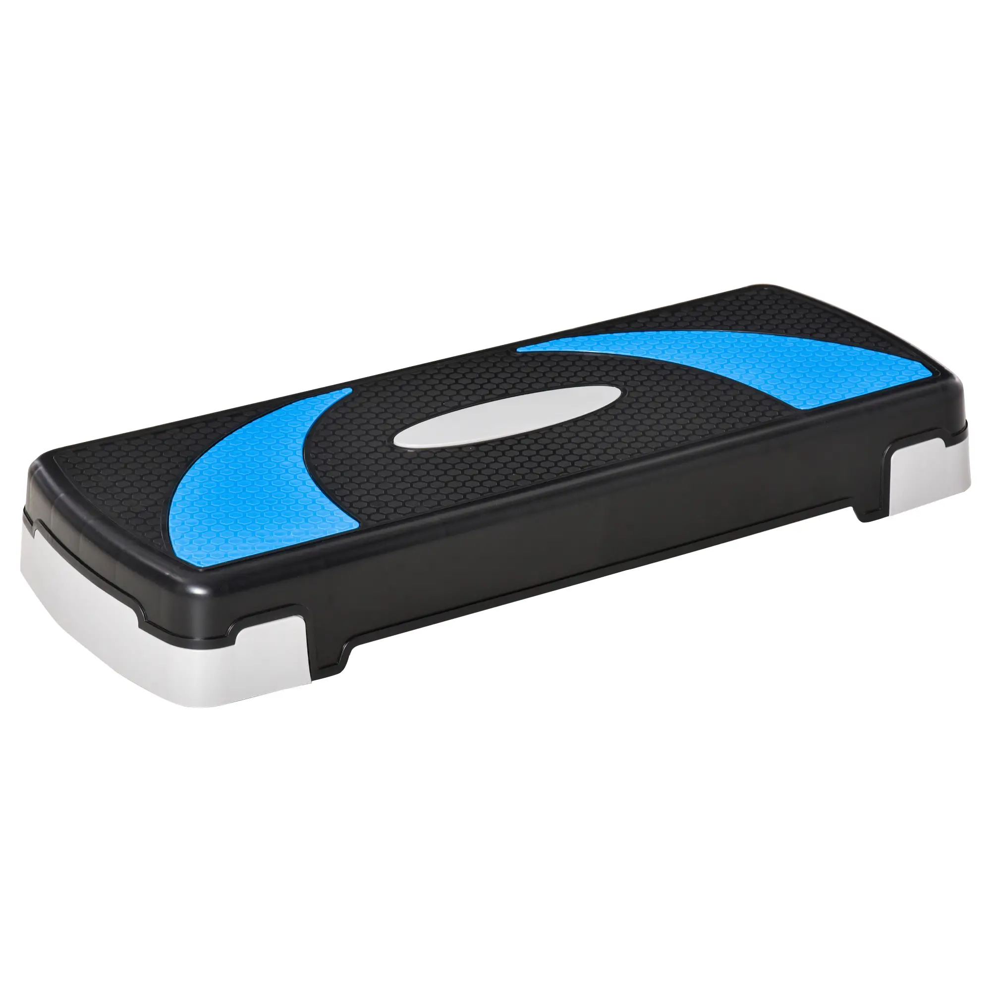 Aerobic-Stepper 3-stufig höhenverstellbar 80 x 31 x 20 cm Schwarz+Hellblau+Grau